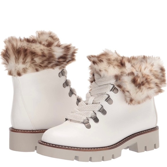 White Mountain Shoes - White Mountain Weather Smart White Boots With Faux Fur Lining Size 8